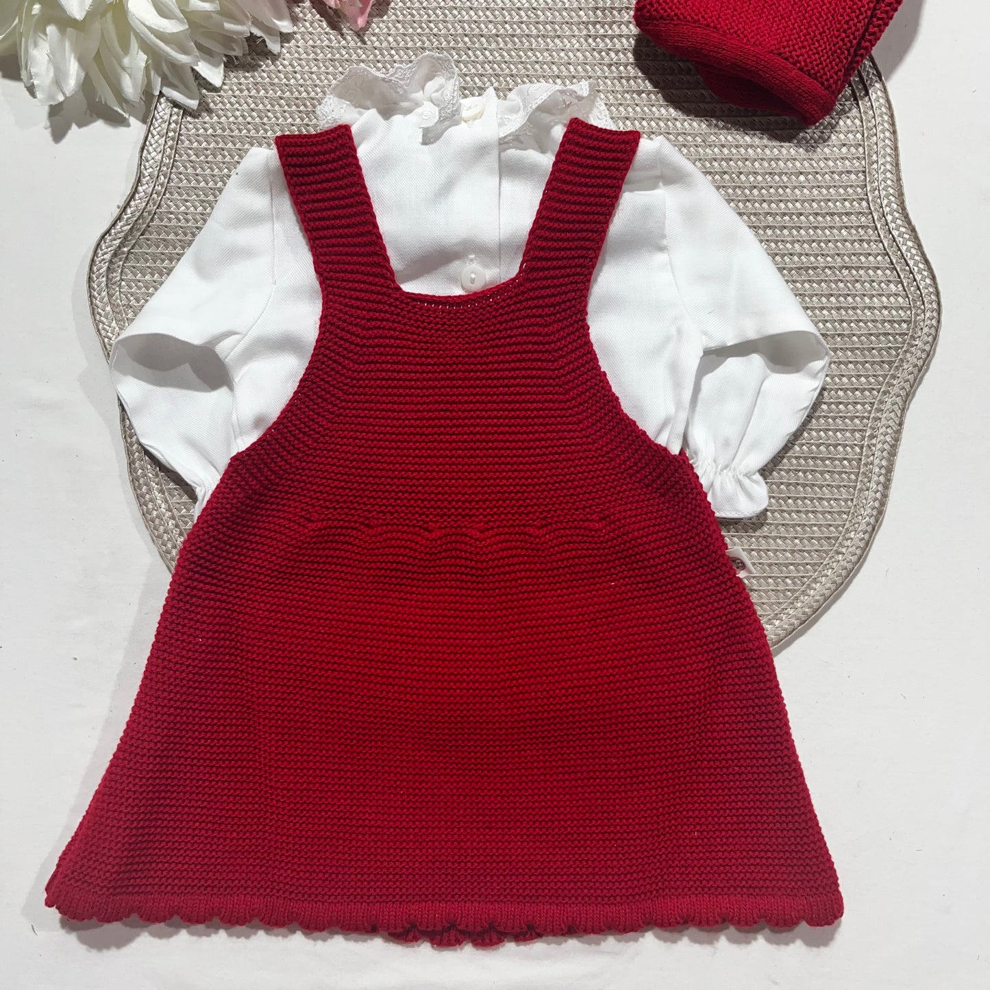 Conjunto vestido para bebé - 1/3 e 3/6M - Vermelho