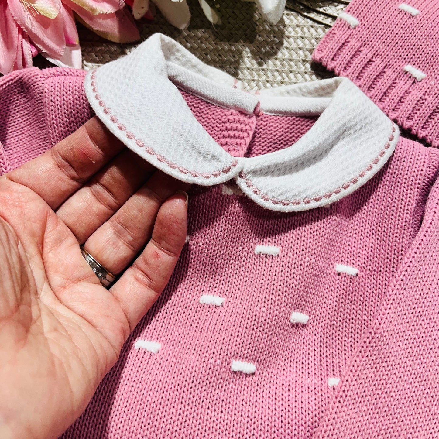 Conjunto em malha 3 peças para bebé - 1M