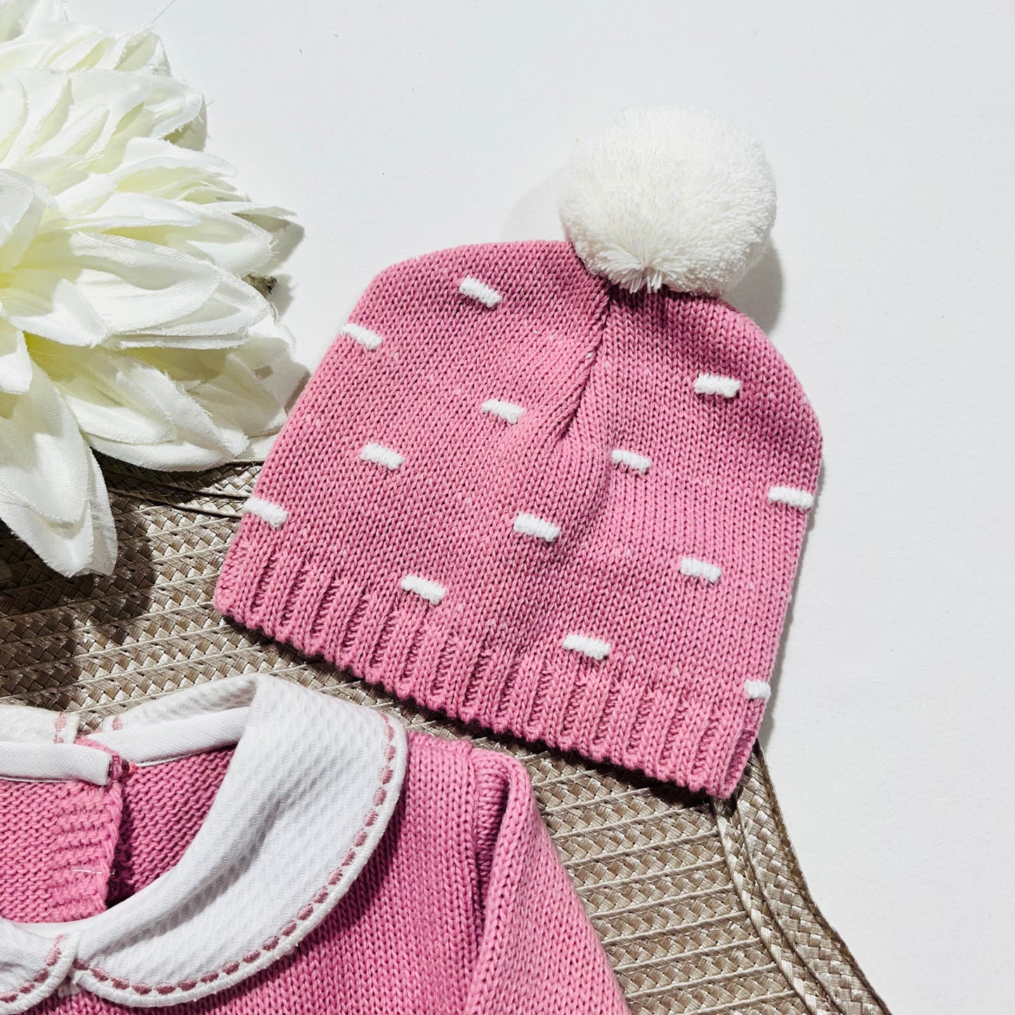 Conjunto em malha 3 peças para bebé - 1M