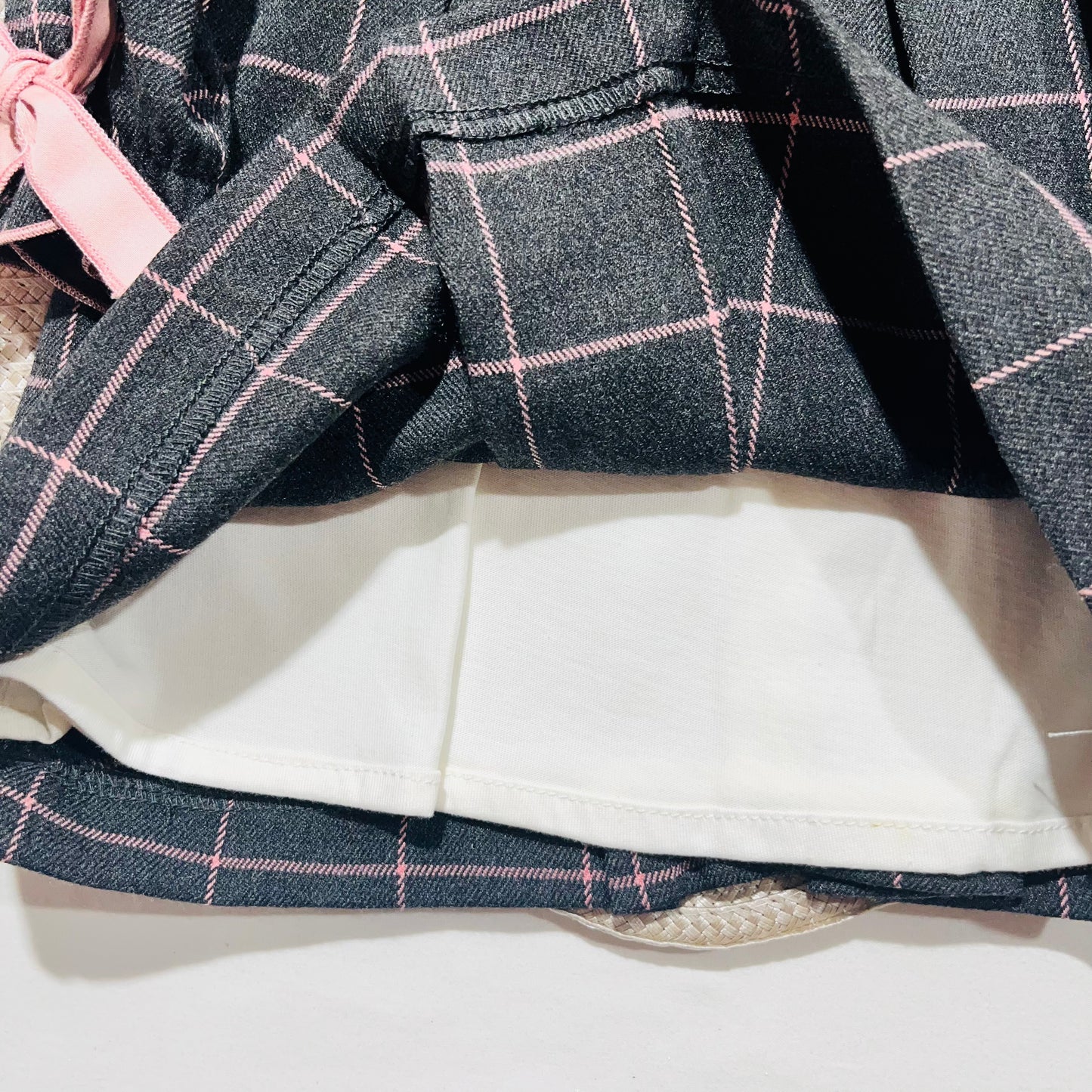 Vestido para bebé com renda e laço  - 3 e 6M