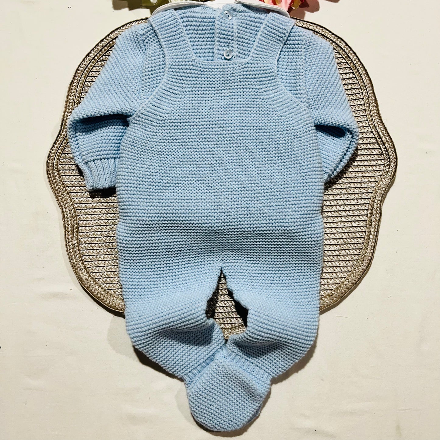 Conjunto Docinho em malha para bebé - Azul bebé- 1M, 3M e 6M