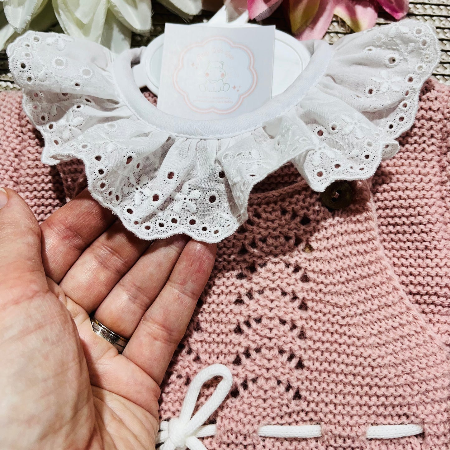 Conjunto Docinho em malha para bebé - Rosa velho- 1M, 3M e 6M