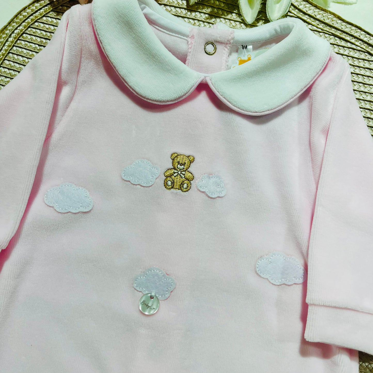 Babygrow Ternura em veludo - Rosa -  1M