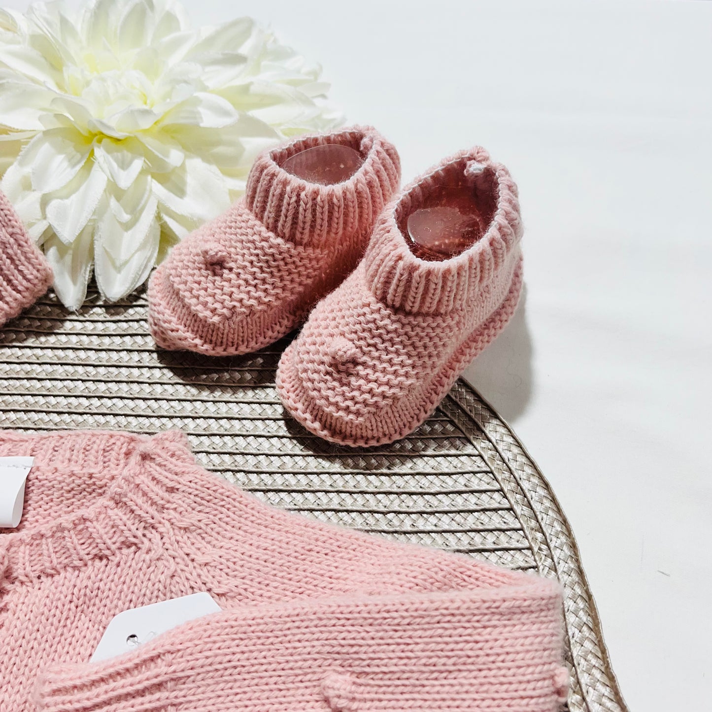 Conjunto macacão pompom - 3 peças -Rosa velho