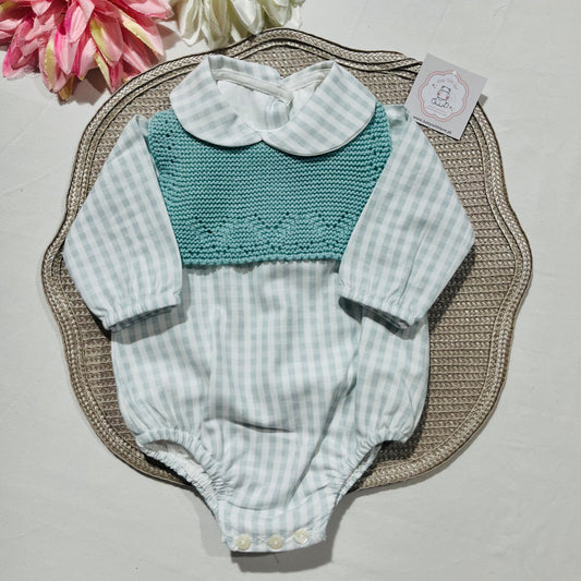 Conjunto Vichy - Fofo e colete - 1 aos 12M