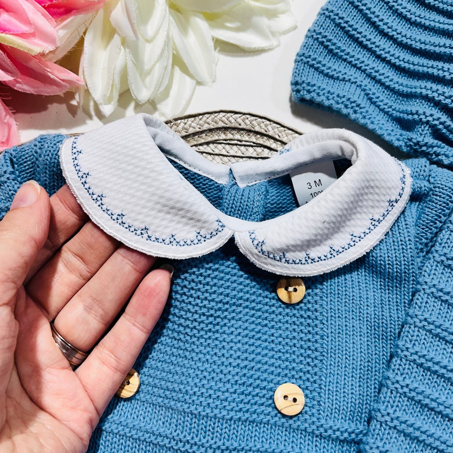 Conjunto Lucas em malha suave -Azul cobalto - 3 e 6M