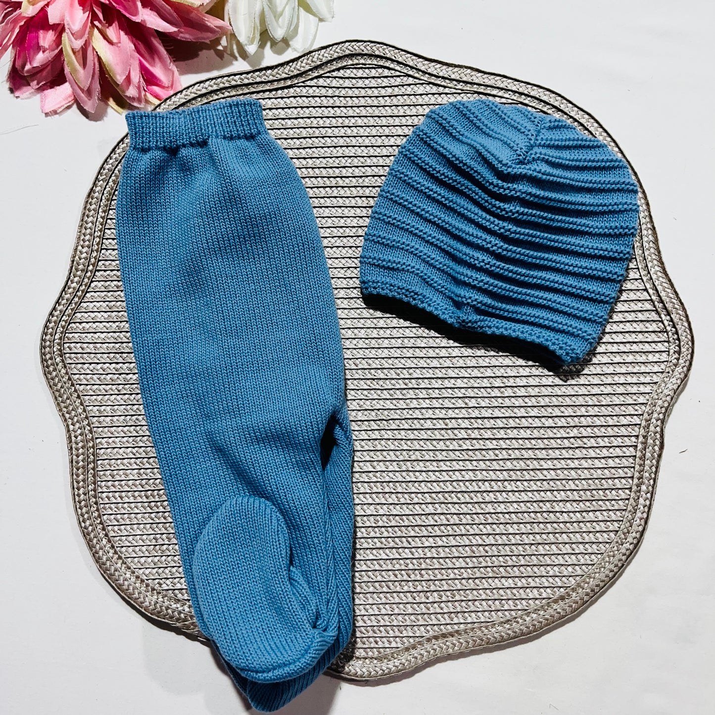 Conjunto Lucas em malha suave -Azul cobalto - 3 e 6M