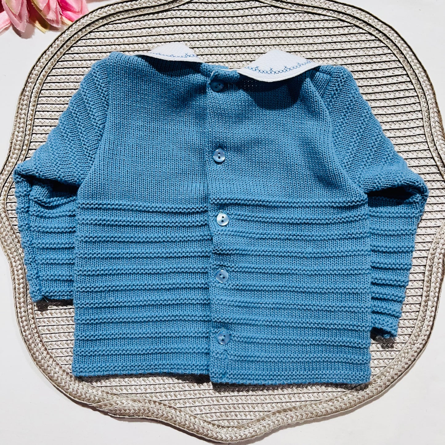 Conjunto Lucas em malha suave -Azul cobalto - 3 e 6M