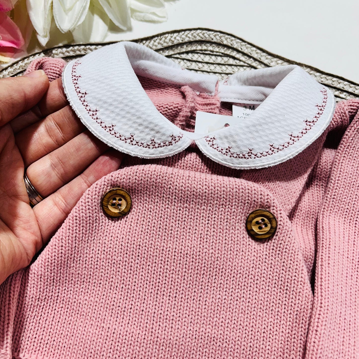 Conjunto Clara  em malha - Rosa velho - 3 e 6M