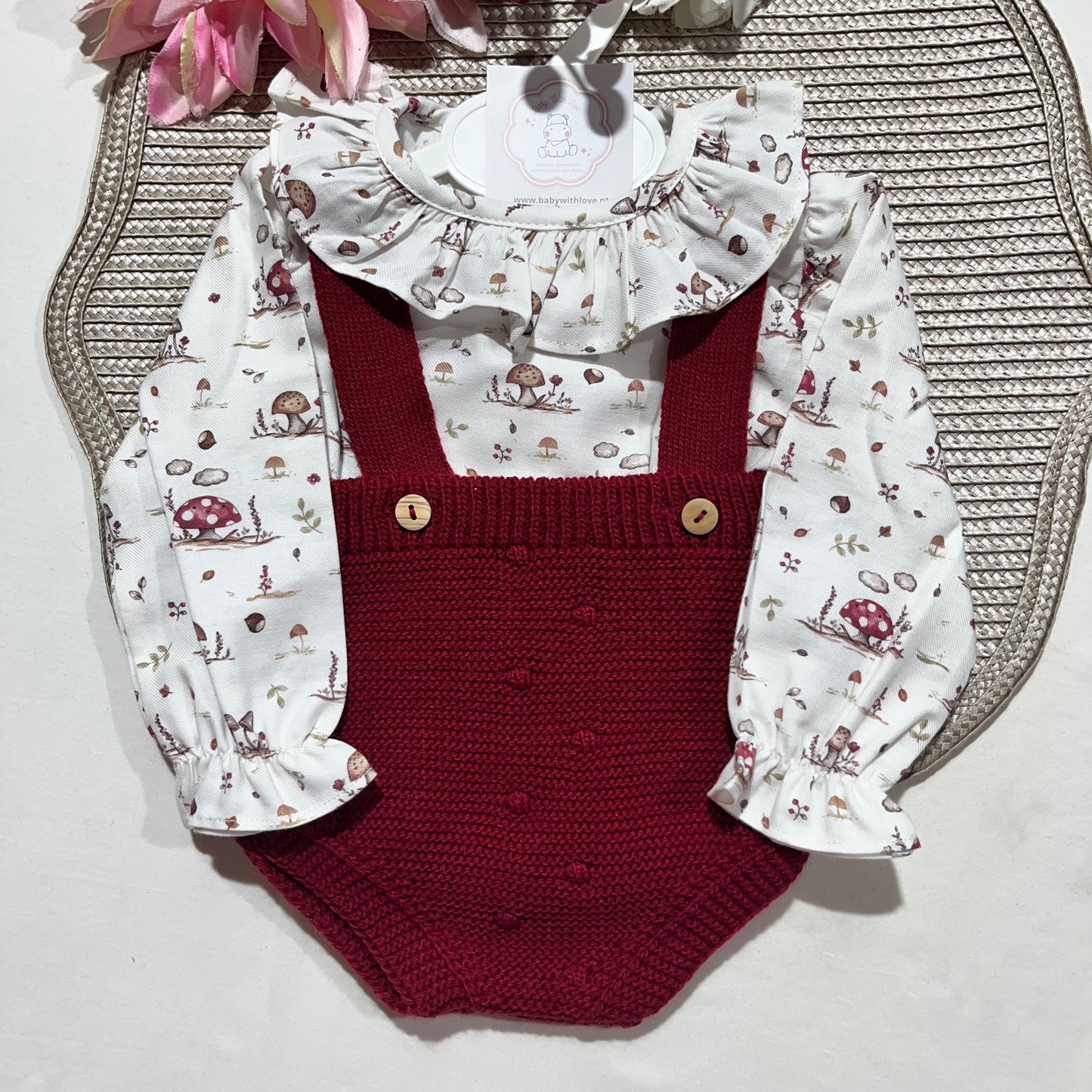 Conjunto Valentina para bebé - Vermelho - 1 aos 12M