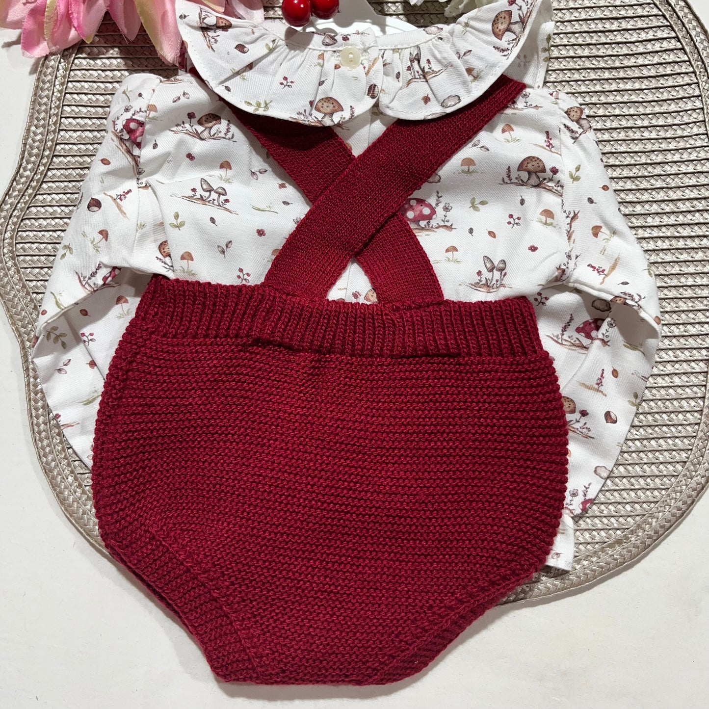 Conjunto Valentina para bebé - Vermelho - 1 aos 12M