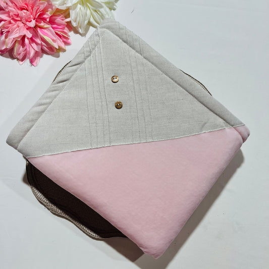 Manta envelope em veludo para bebé - Linho - Qualidade PREMIUM -  Rosa