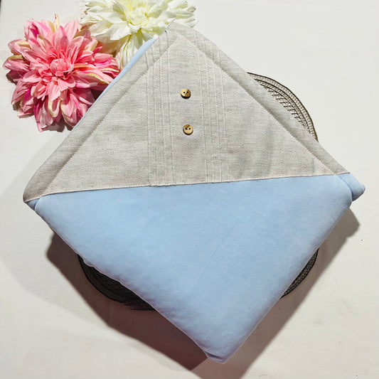 Manta envelope em veludo para bebé - Linho - Qualidade PREMIUM -  Azul