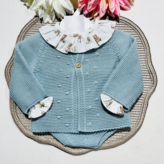 Conjunto Sonho em malha para bebé - 1 aos 12M - Azul claro