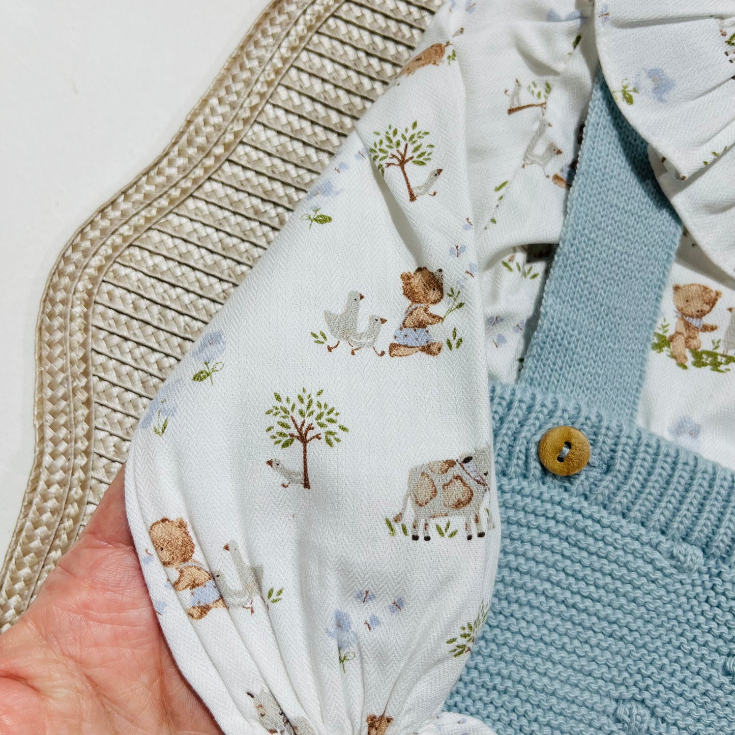 Conjunto Sonho em malha para bebé - 1 aos 12M - Azul claro