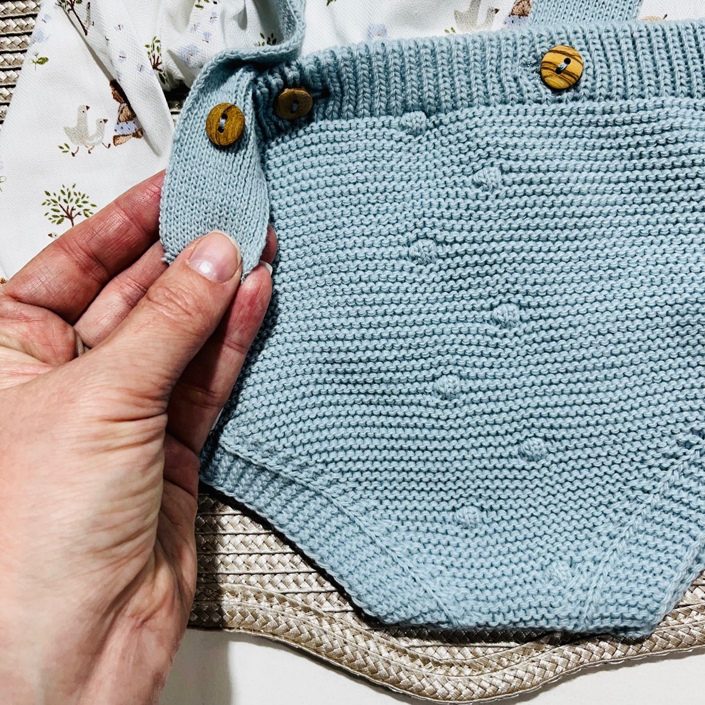 Conjunto Sonho em malha para bebé - 1 aos 12M - Azul claro