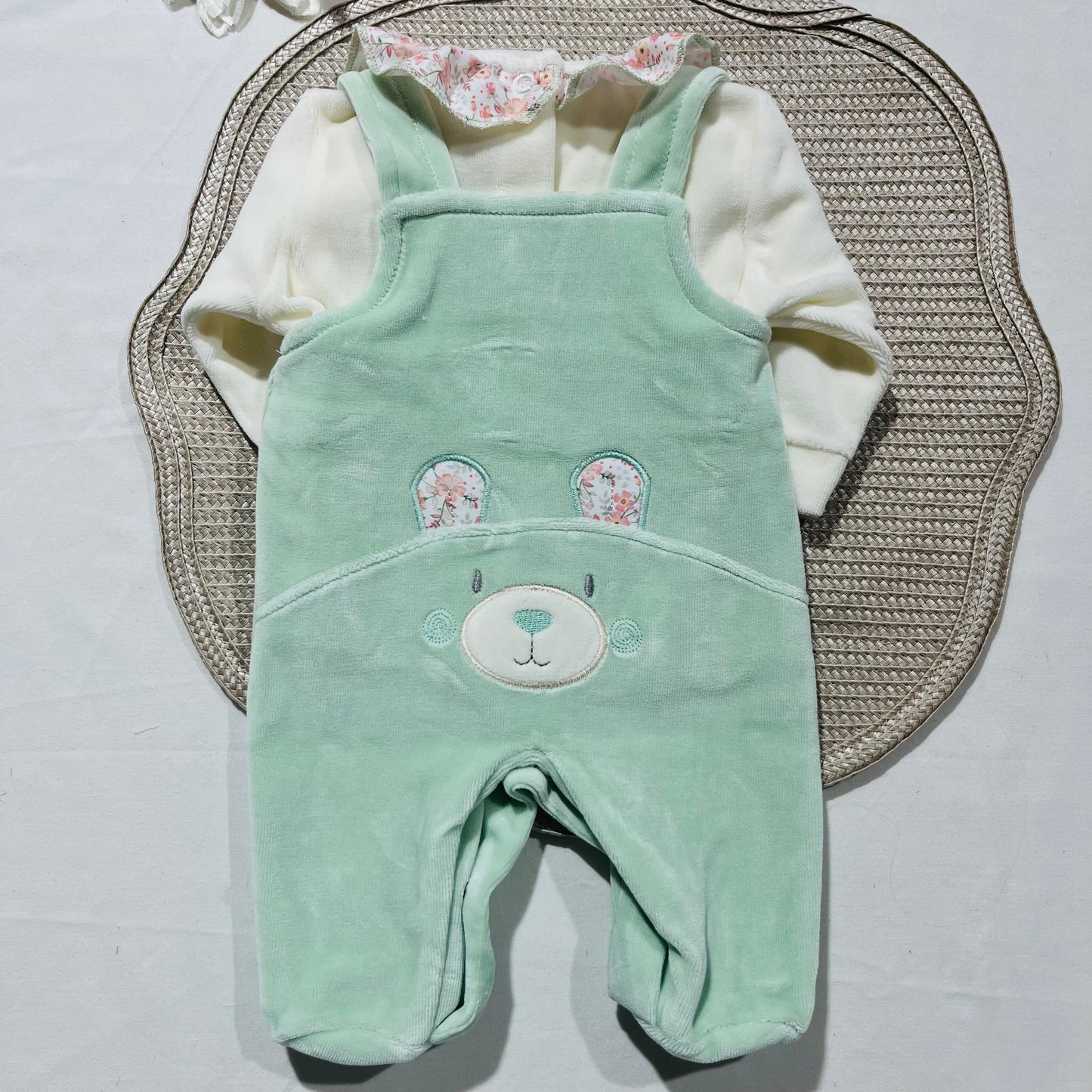 Conjunto para bebé - Urso ternura - 0 aos 2M - Verde claro