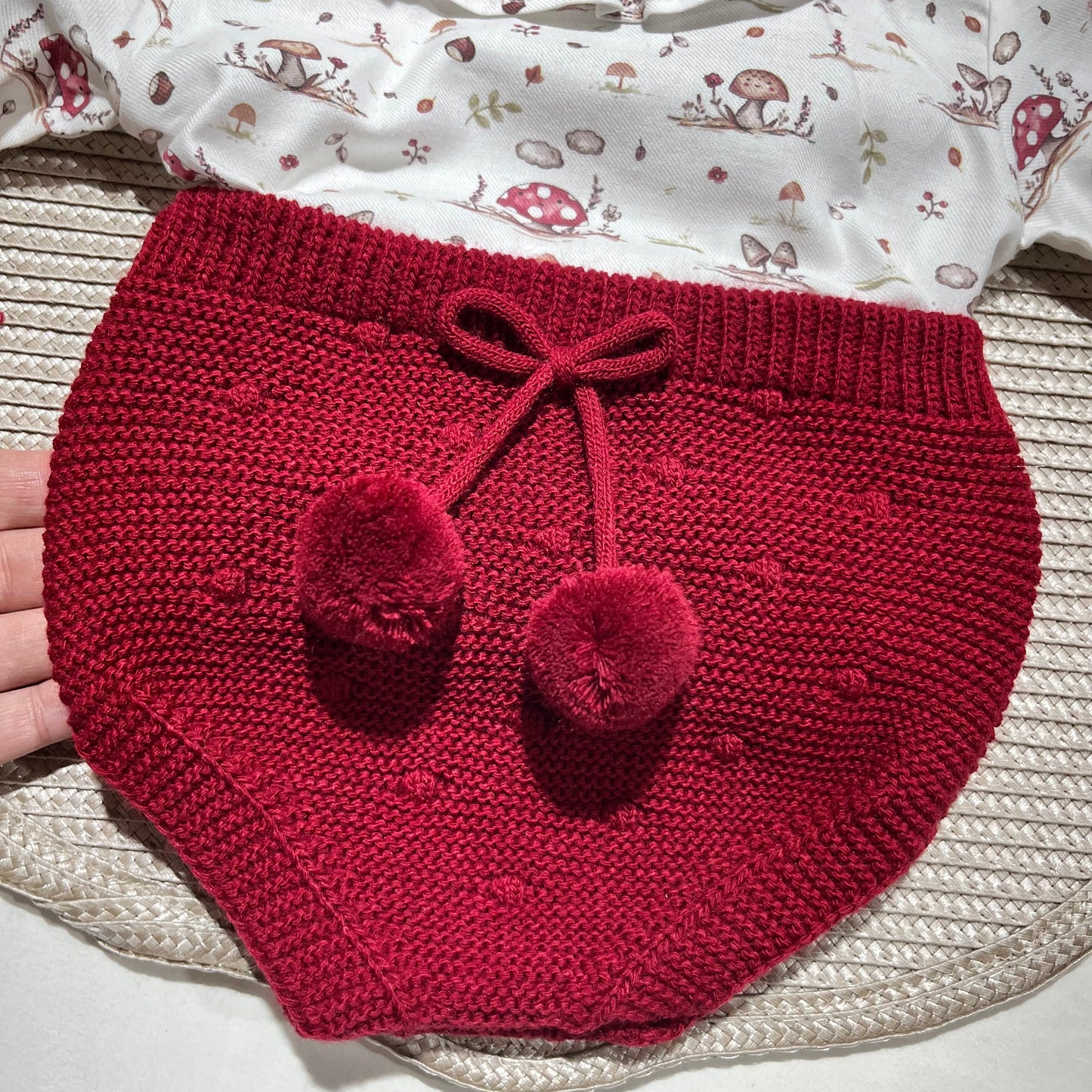 Conjunto Maria  em malha - 1 aos 12M - Vermelho