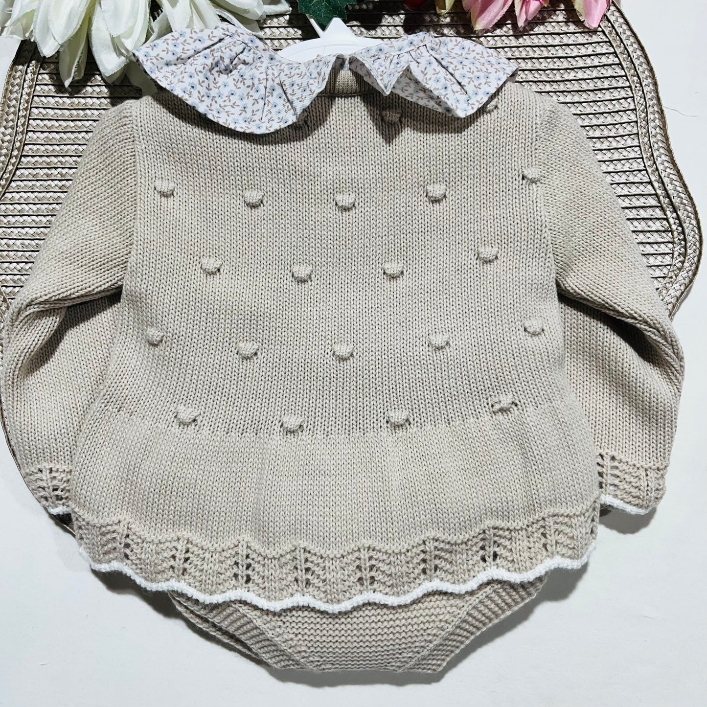 Conjunto Maria  em malha - 1 aos 12M - Areia