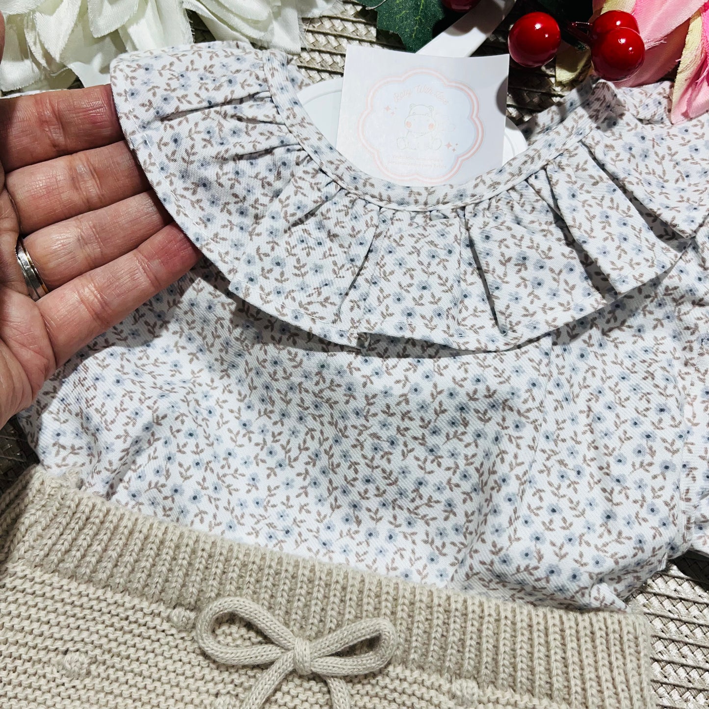 Conjunto Maria  em malha - 1 aos 12M - Areia
