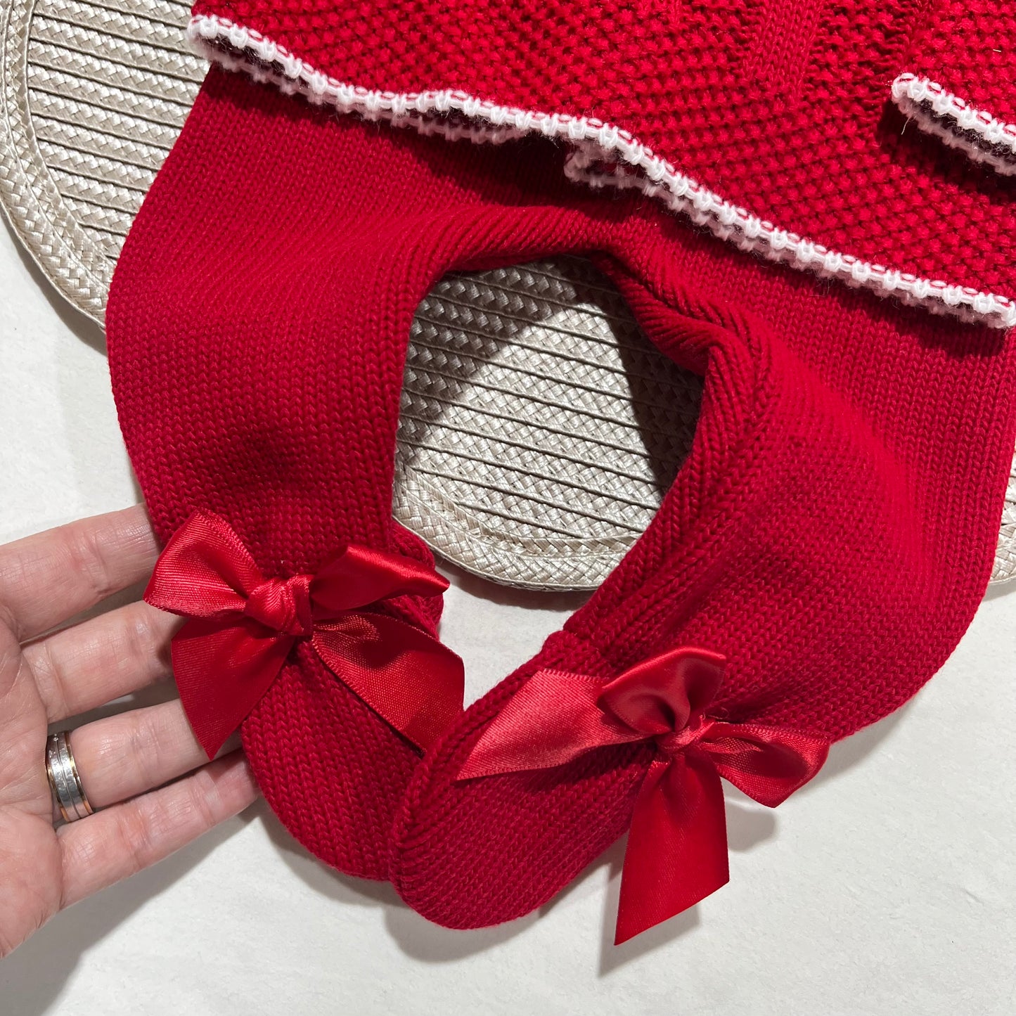 Conjunto Leonor  em malha - 1 M - Vermelho