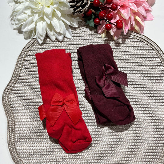 Collants com laço para bebé - 0 aos 12M