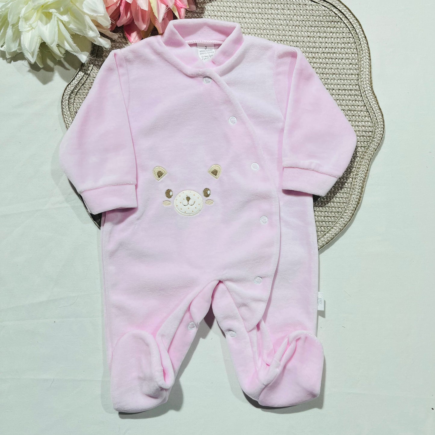 Babygrow Pituco em veludo - 1 aos 2M