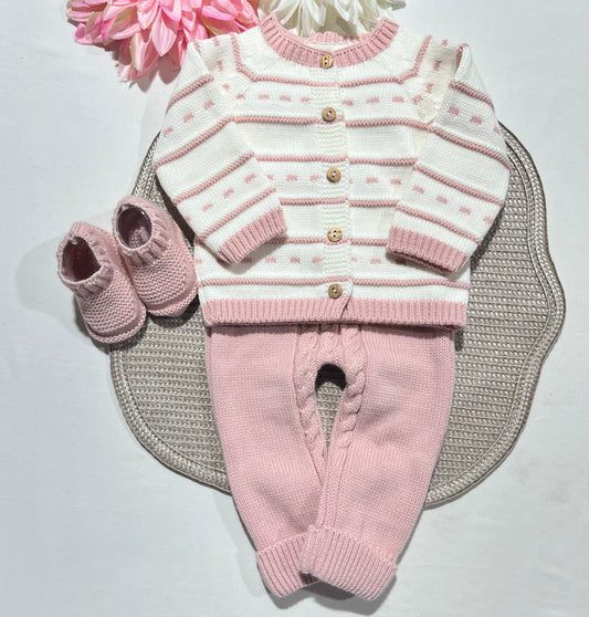 Conjunto Mimo para bebé - Casaco + Jardineira + Carapins - 1 aos 6M