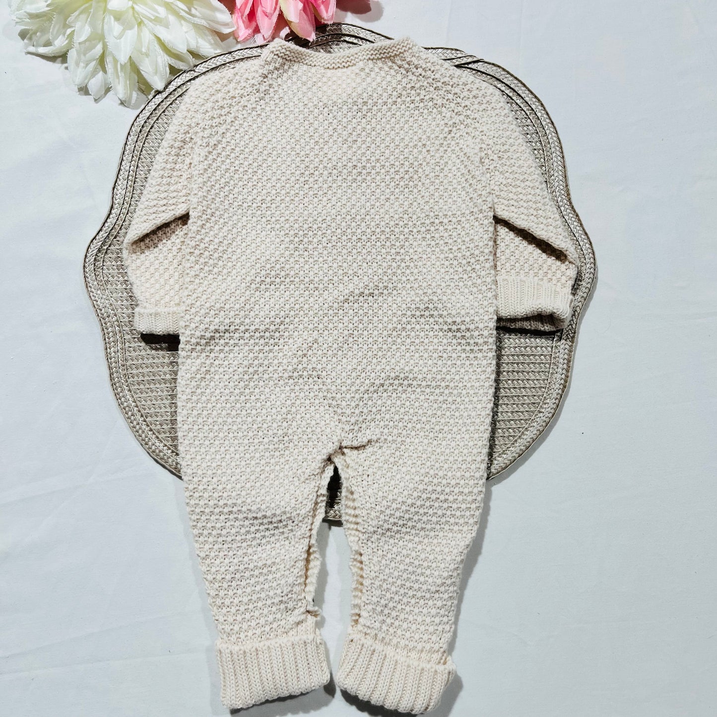 Conjunto Tricot para bebé - 1 aos 6M - Areia