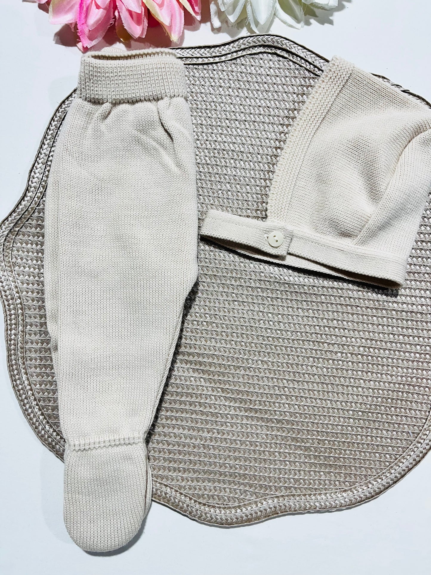 Conjunto Inês para bebé - 1 e 3M - Areia