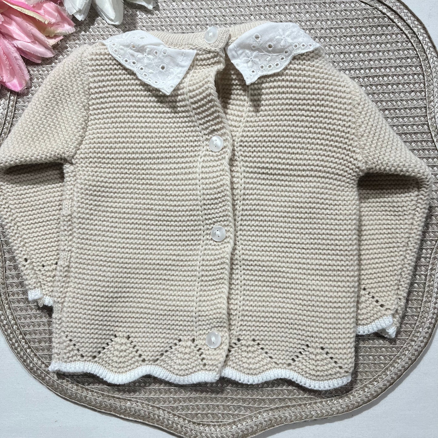 Conjunto em malha para bebé, Clara - 1/3M - Areia