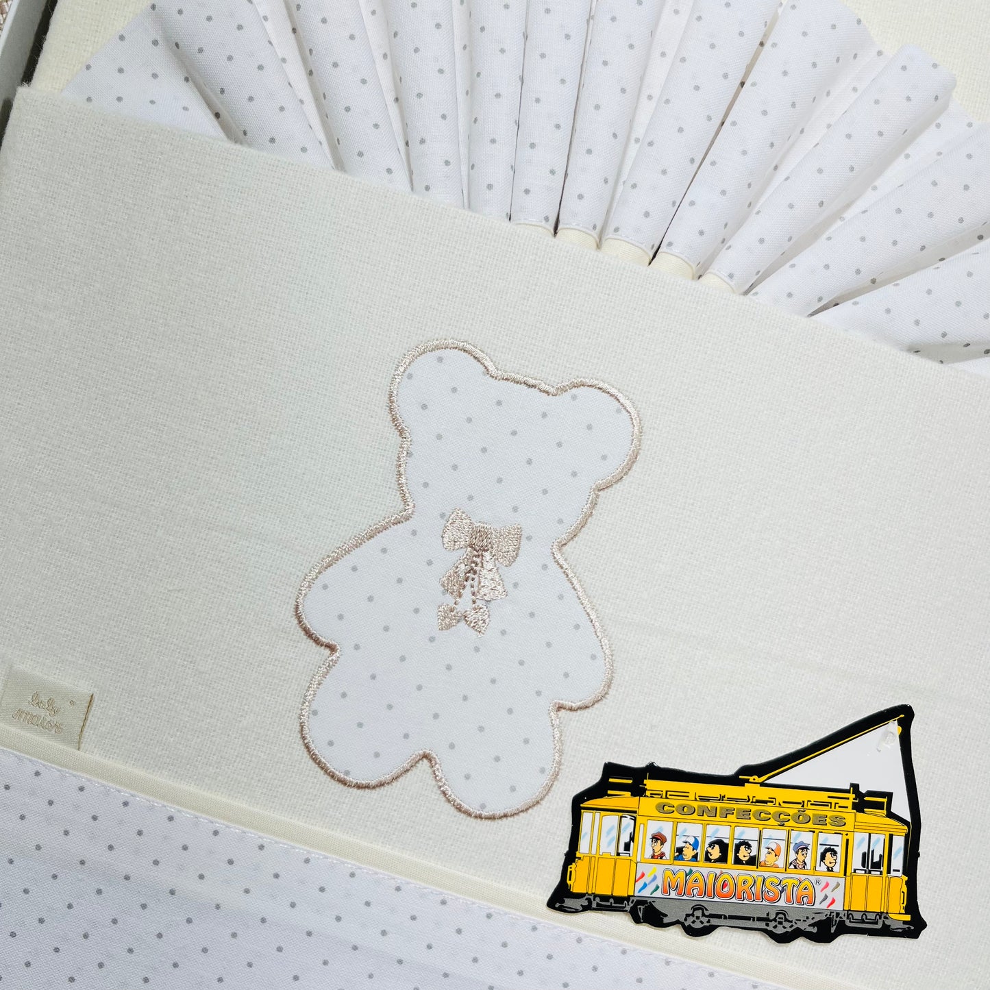 Jogo de lençóis em flanela para Next to me - Urso pintinhas