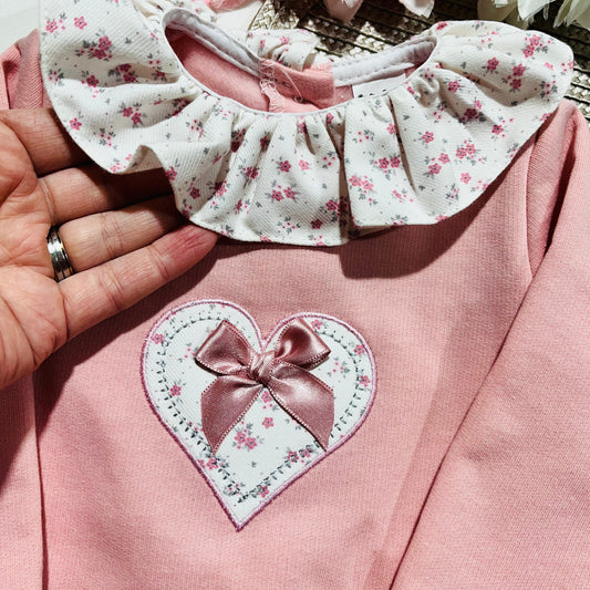 Fato de treino Coração para menina - 3,6 e 12M