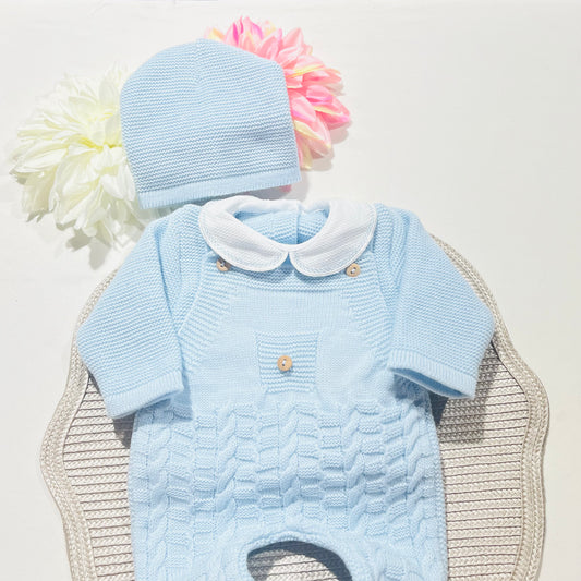 Conjunto " Trancinhas" para bebé - 0/3M - Azul bebé