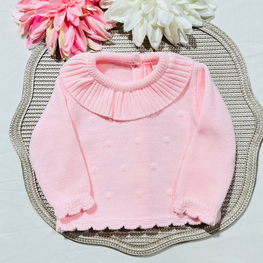 Conjunto em malha para bebé - Bia - 1/3M - Rosa bebé