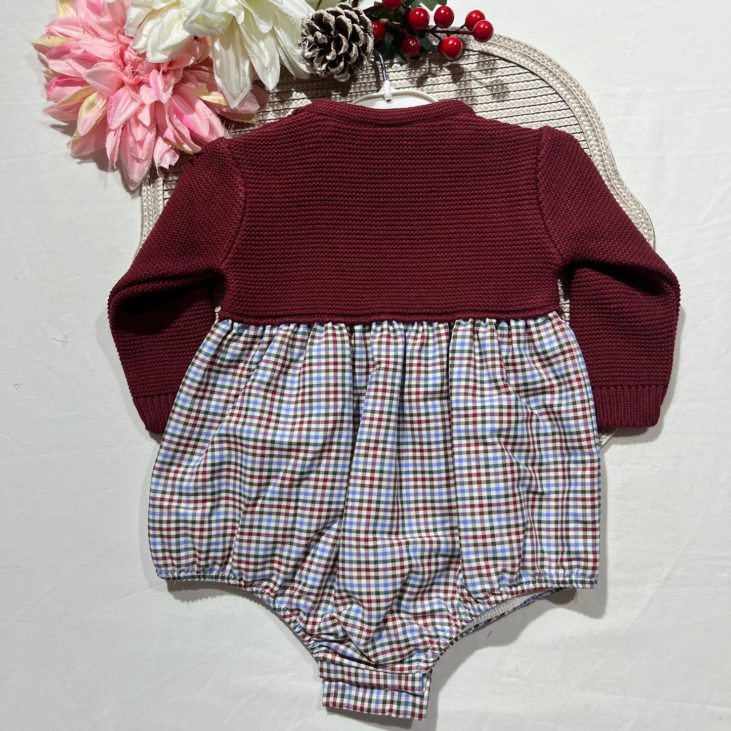 Fofo xadrez para bebé - 6/12 - Vermelho