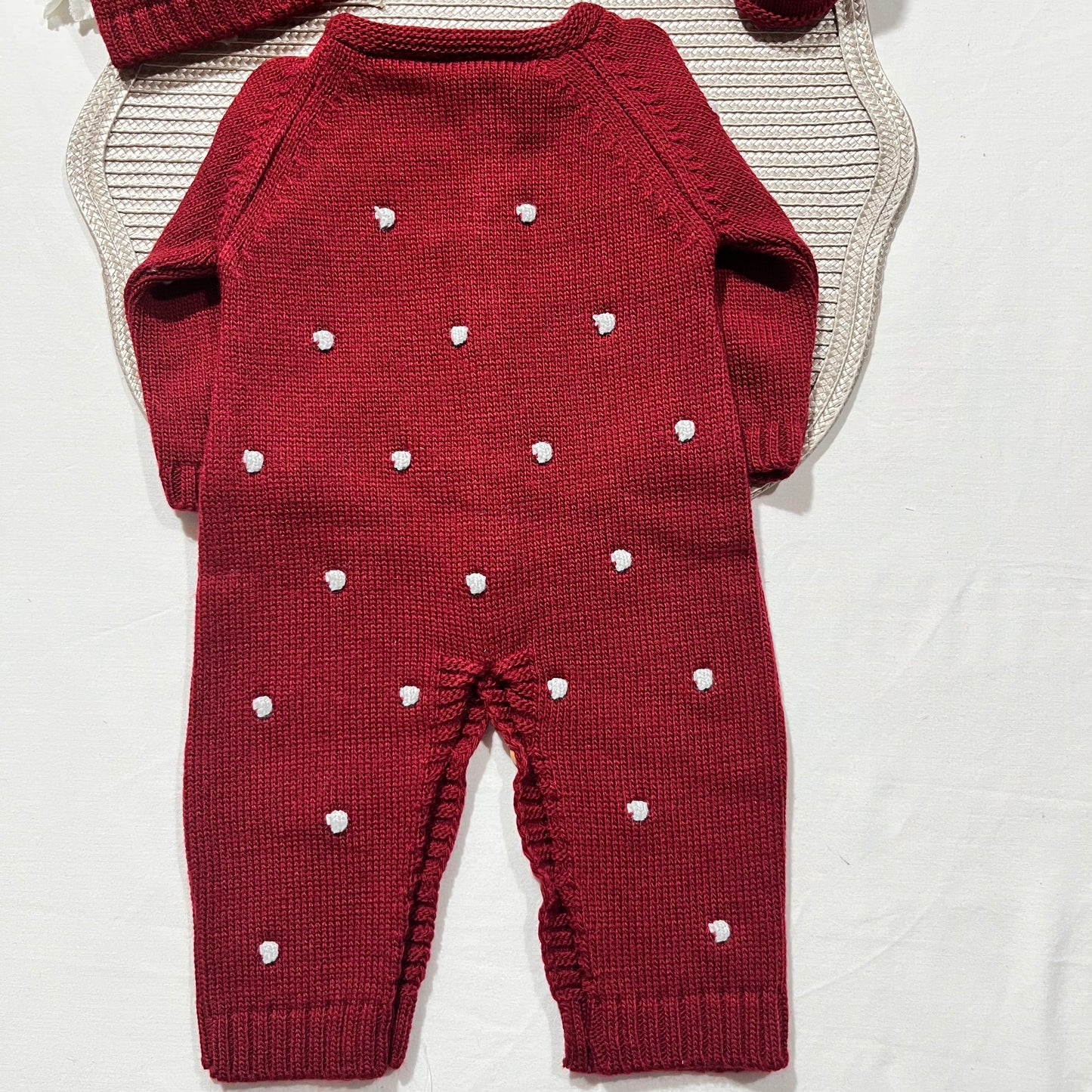 Conjunto Pompom colorido para bebé - 1/3 e 3/6M - Vermelho