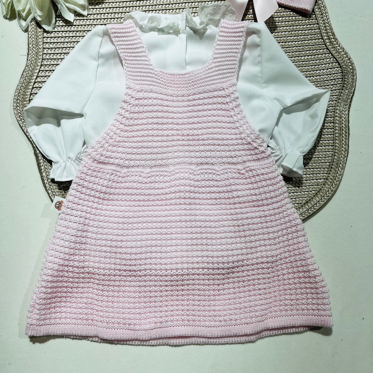 Conjunto vestido para bebé - 1/3 - Rosa bebé