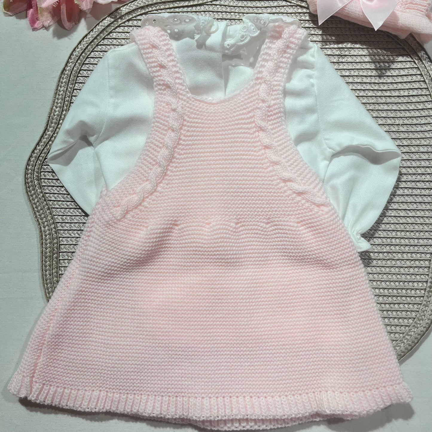 Conjunto Éloise para bebé - Vestido, camisa e touca. - 1/3M