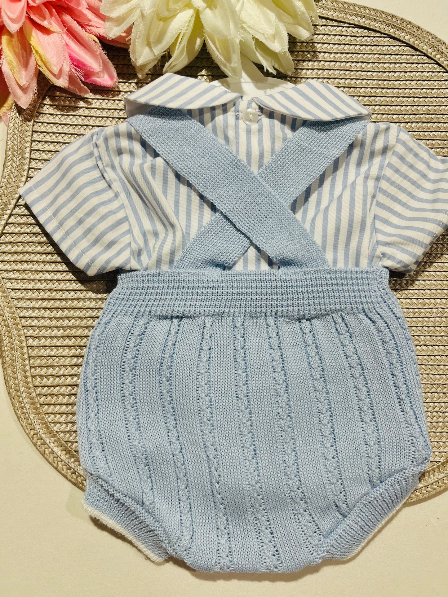 Conjunto Francisco - Fofo e camisa - 3 aos 12M - Azul bebé