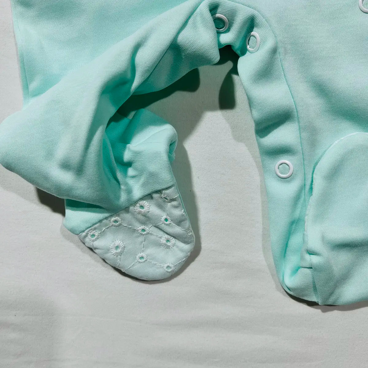 Babygrow recém-nascido - Algodão com bordado inglês