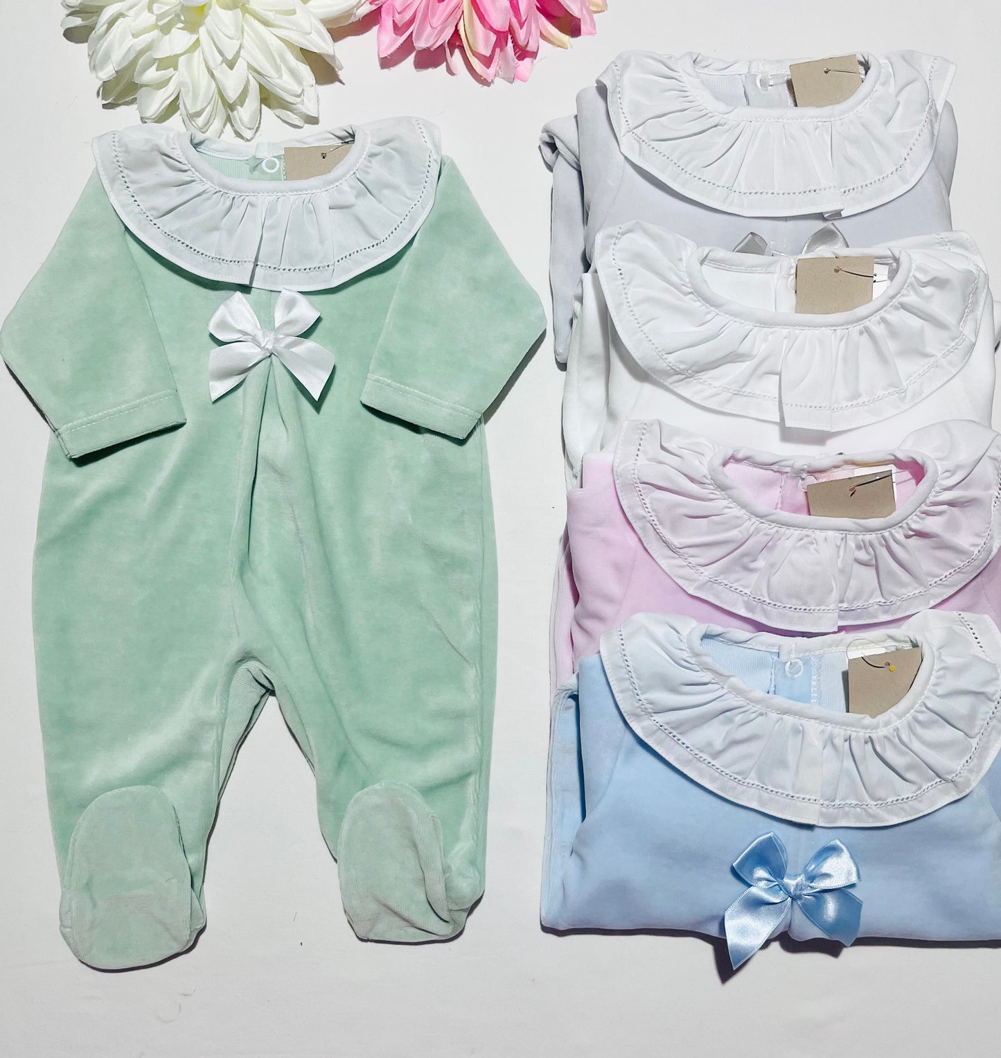 Babygrow em veludo laço