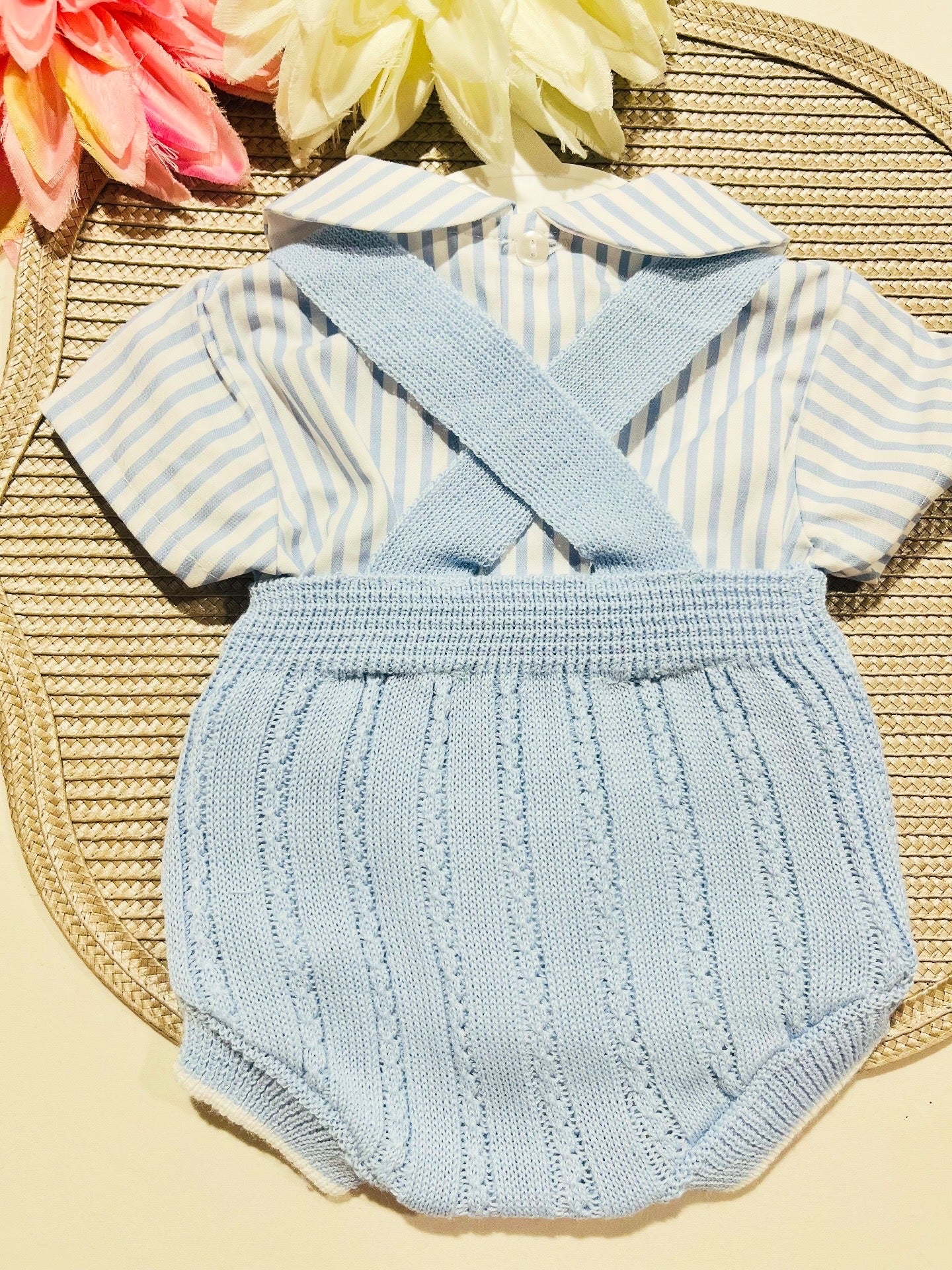 Conjunto Francisco - Fofo e camisa - 3 aos 12M - Azul bebé
