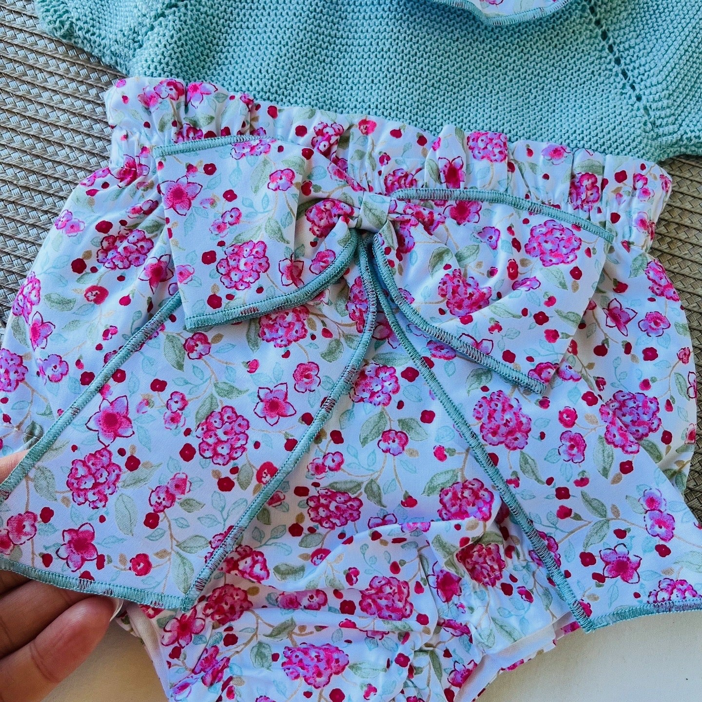 Conjunto Rose para bebé  - 3 aos 12M - Verde água