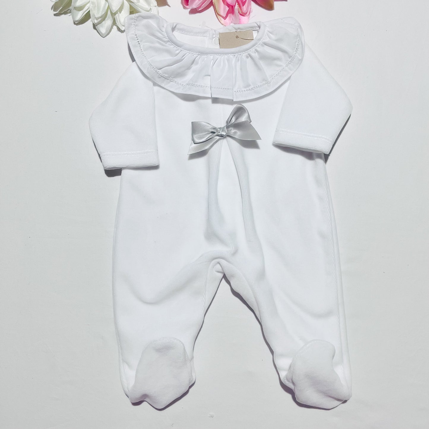 Babygrow em veludo laço