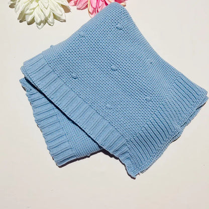 Manta pompom de bebé em malha - Várias cores - Com ou Sem personalização