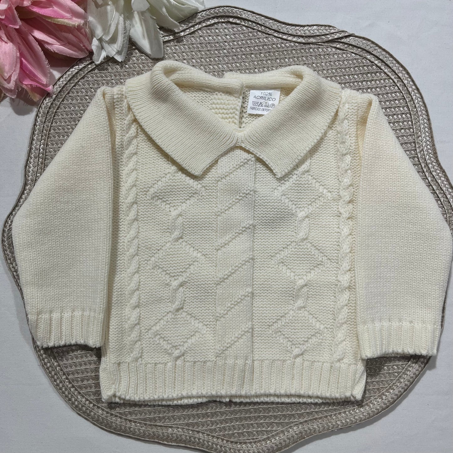 Conjunto em malha para bebé - 1/3M - Pérola