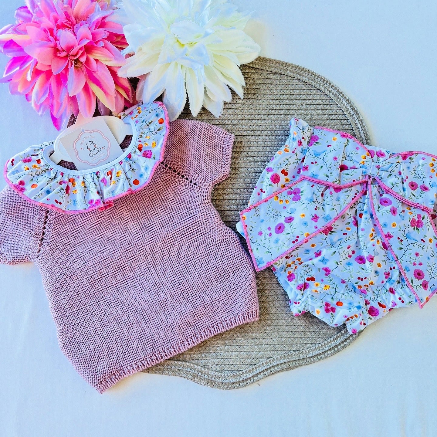 Conjunto Rose para bebé  - 3 aos 12M - Rosa velho