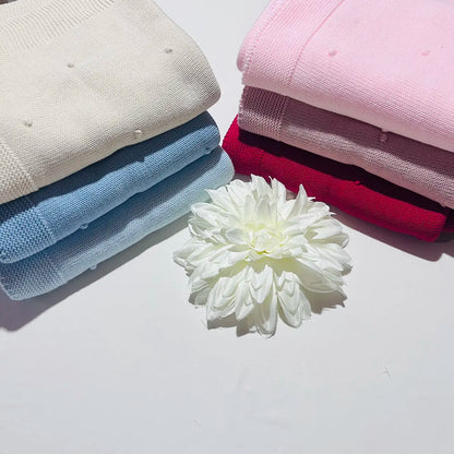 Manta de malha pompom bebé - Com ou Sem personalização