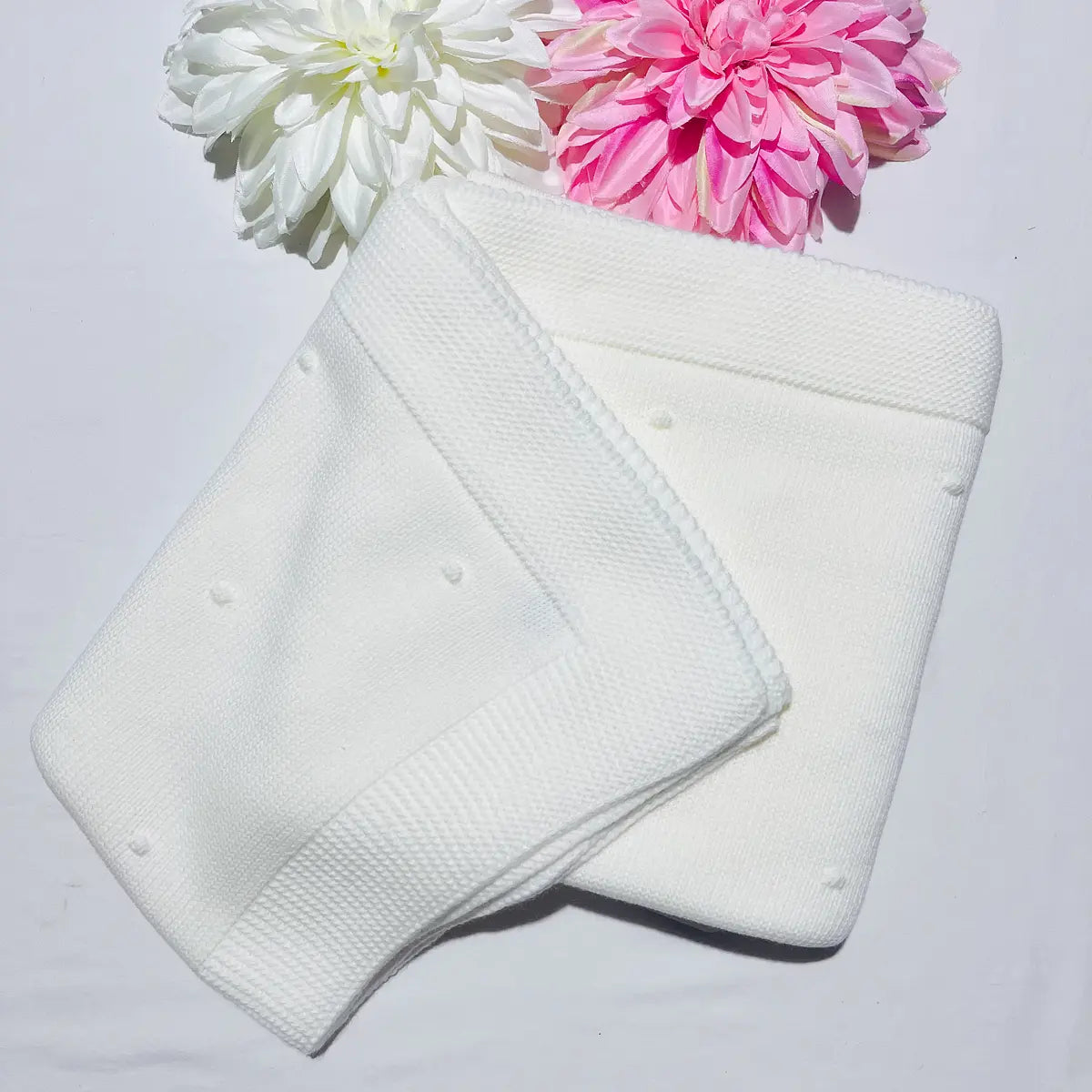 Manta de malha pompom bebé - Com ou Sem personalização